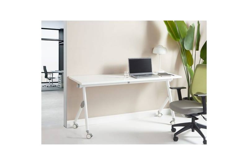 Hopfällbart skrivbord Bendi Vit, 160x60x75 cm - Vit, 160x60x75 cm - Möbler - Bord & matgrupper - Kontorsbord - Skrivbord