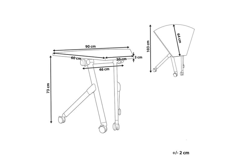 Hopfällbart skrivbord Bendi Vit, 90x64x75 cm - Vit, 90x64x75 cm - Möbler - Bord & matgrupper - Kontorsbord - Skrivbord