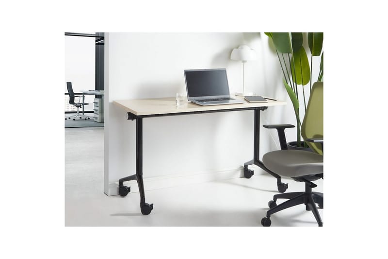Hopfällbart skrivbord Cavi Ljus trä/svart, 120x60x75 cm - Ljus trä/svart, 120x60x75 cm - Möbler - Bord & matgrupper - Kontorsbord - Skrivbord