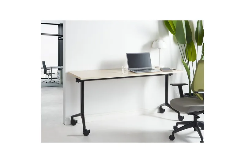 Hopfällbart skrivbord Cavi Ljus trä/svart, 160x60x75 cm - Ljus trä/svart, 160x60x75 cm - Möbler - Bord & matgrupper - Kontorsbord - Skrivbord