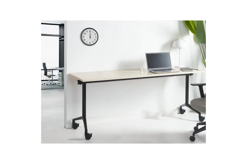 Hopfällbart skrivbord Cavi Ljus trä/svart, 180x60x75 cm - Ljus trä/svart, 180x60x75 cm - Möbler - Bord & matgrupper - Kontorsbord - Skrivbord