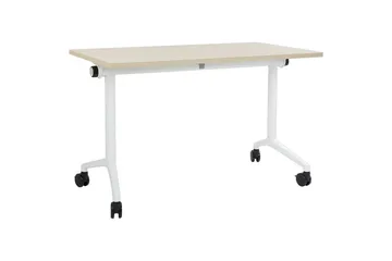 Hopfällbart skrivbord Cavi Ljus trä/vit, 120x60x75 cm