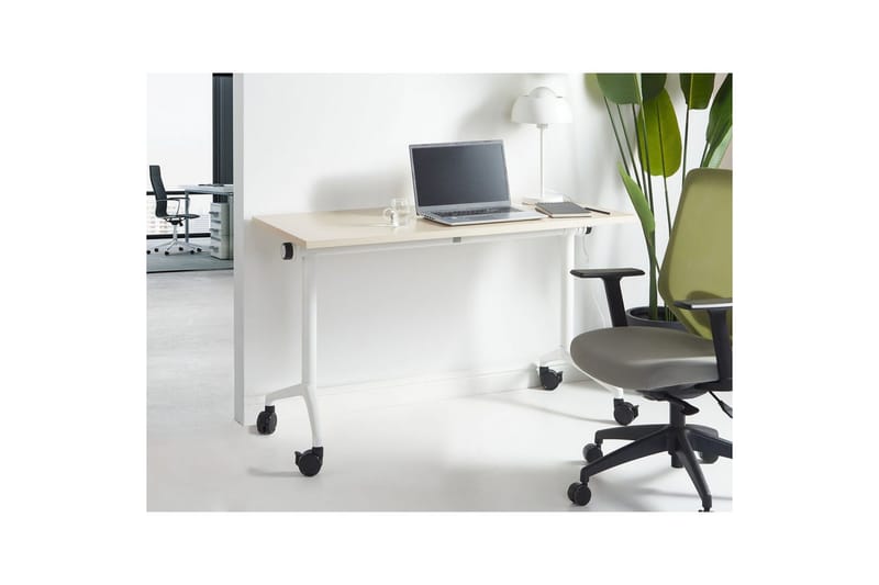 Hopfällbart skrivbord Cavi Ljus trä/vit, 120x60x75 cm - Ljus trä/vit, 120x60x75 cm - Möbler - Bord & matgrupper - Kontorsbord - Skrivbord