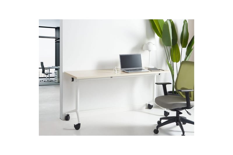 Hopfällbart skrivbord Cavi Ljus trä/vit, 160x60x75 cm - Ljus trä/vit, 160x60x75 cm - Möbler - Bord & matgrupper - Kontorsbord - Skrivbord