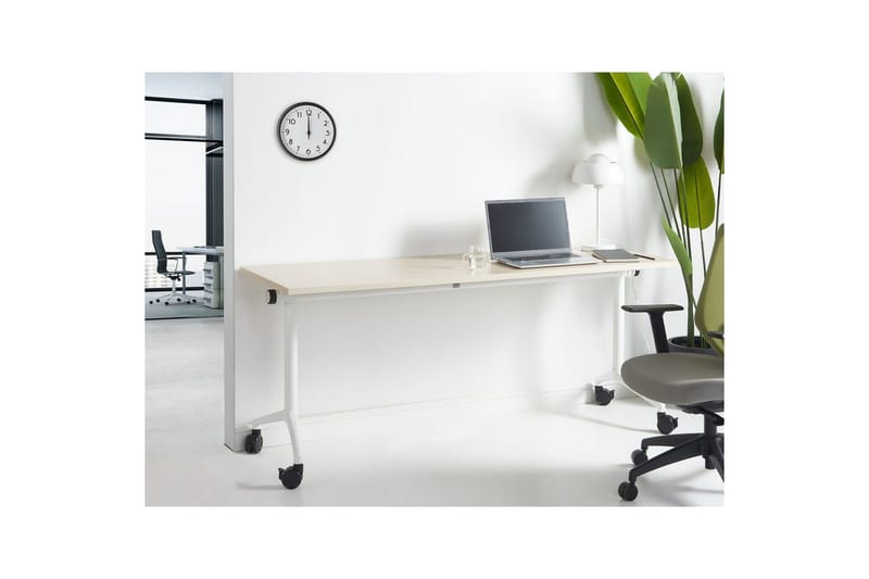 Hopfällbart skrivbord Cavi Ljus trä/vit, 180x60x75 cm - Ljus trä/vit, 180x60x75 cm - Möbler - Bord & matgrupper - Kontorsbord - Skrivbord