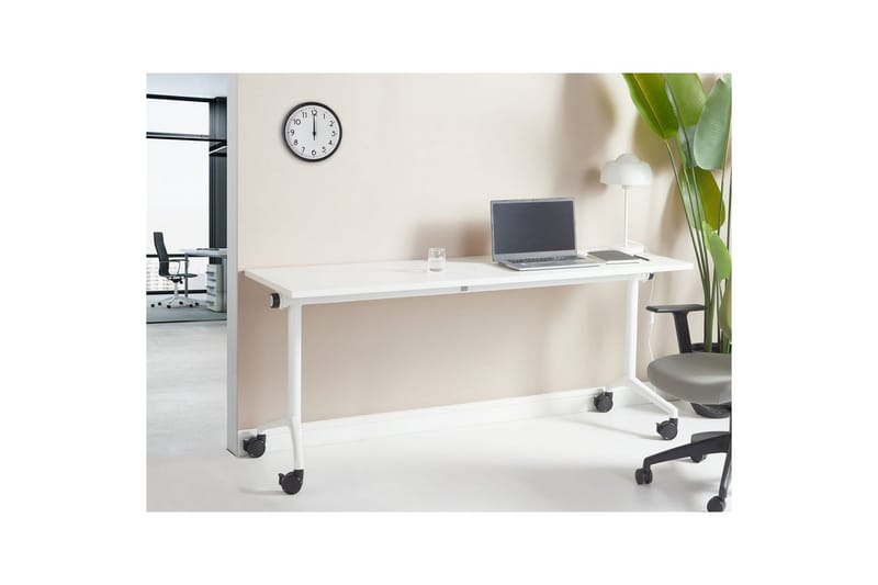 Hopfällbart skrivbord Cavi Vit, 180x60x75 cm - Vit, 180x60x75 cm - Möbler - Bord & matgrupper - Kontorsbord - Skrivbord