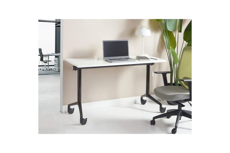 Hopfällbart skrivbord Cavi Vit/Svart, 120x60x75 cm - Vit/Svart, 120x60x75 cm - Möbler - Bord & matgrupper - Kontorsbord - Skrivbord