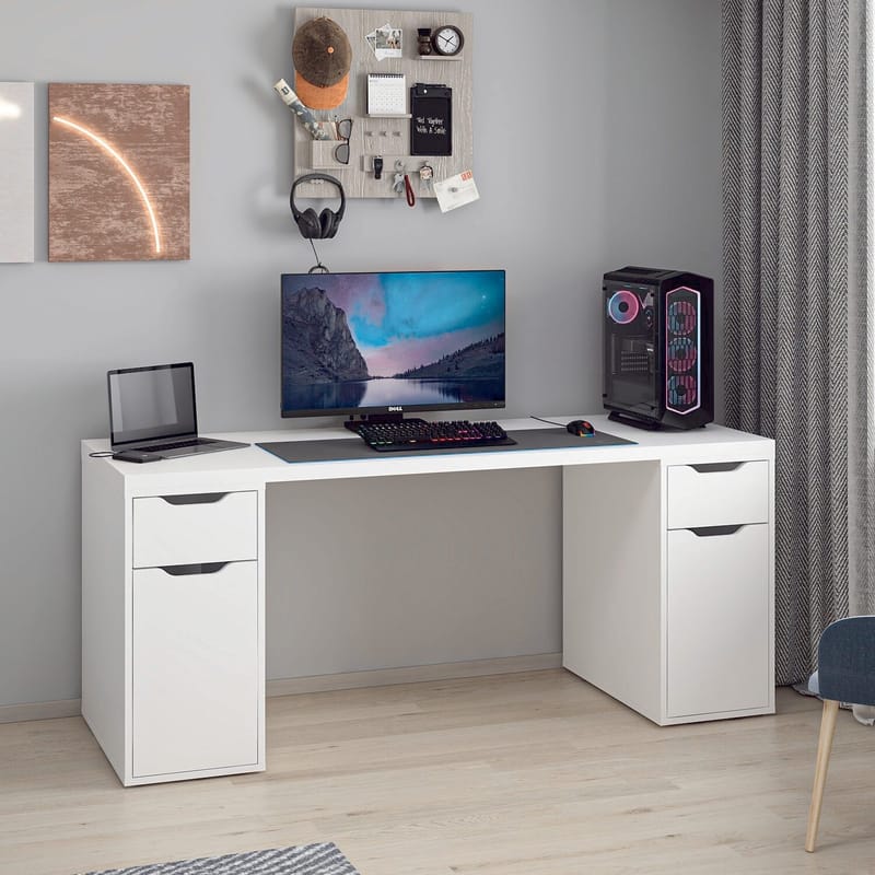 Horace Skrivbord 180x75x60 cm - Vit - Möbler - Bord & matgrupper - Kontorsbord - Skrivbord