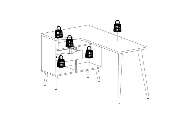Hostafranc Skrivbord 81x145,1 cm - Natur - Möbler - Bord & matgrupper - Kontorsbord - Skrivbord