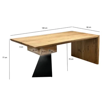 Ivoena Skrivbord 180 cm - Naturfärgad akacia/svart - Möbler - Bord & matgrupper - Kontorsbord - Skrivbord