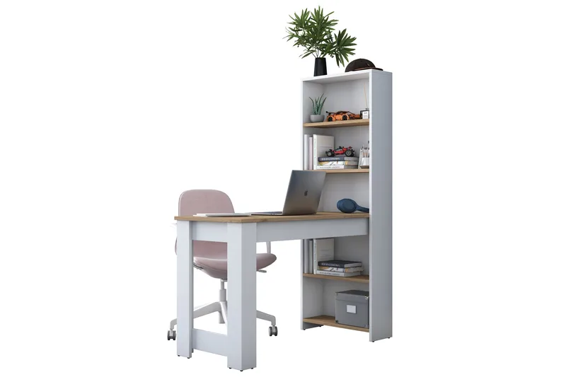 Jaan Skrivbord 53,8x120 cm Vit/Brun - Hanah Home - Möbler - Bord & matgrupper - Kontorsbord - Skrivbord