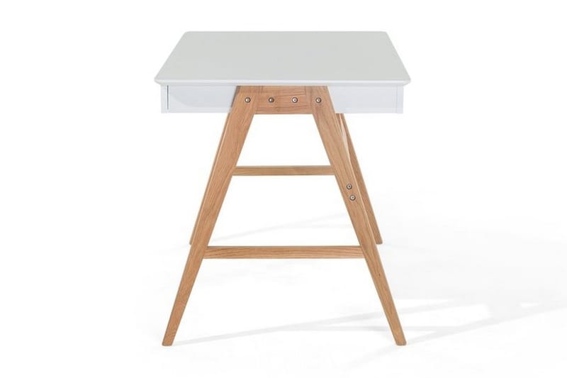 Jahnyia Skrivbord 120 cm med Förvaring 2 Lådor - Vit/Ek - Skrivbord