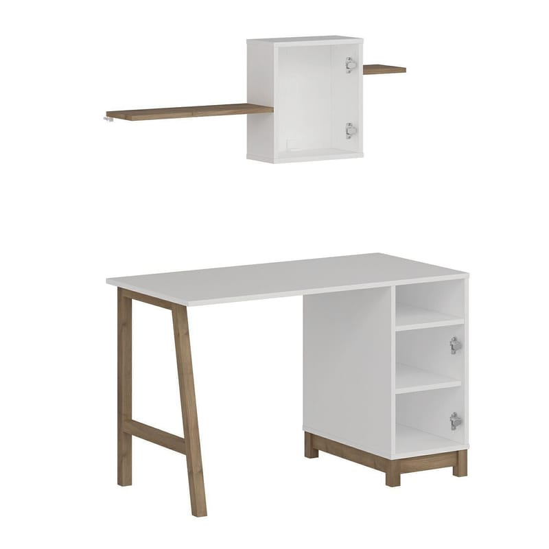 Jarnor Skrivbord 120x75x60 cm - Vit och valnöt - Möbler - Bord & matgrupper - Kontorsbord - Skrivbord