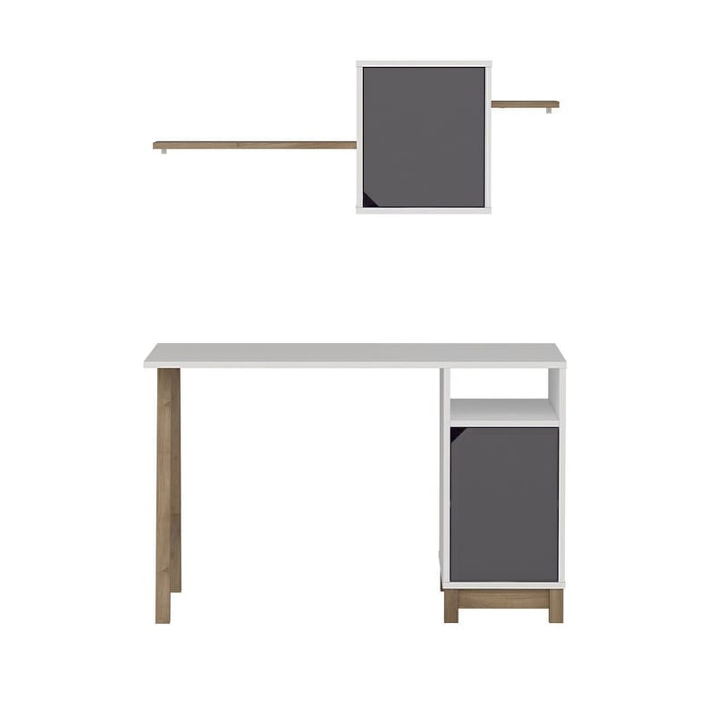 Jarnor Skrivbord 120x75x60 cm - Vit och valnöt - Möbler - Bord & matgrupper - Kontorsbord - Skrivbord