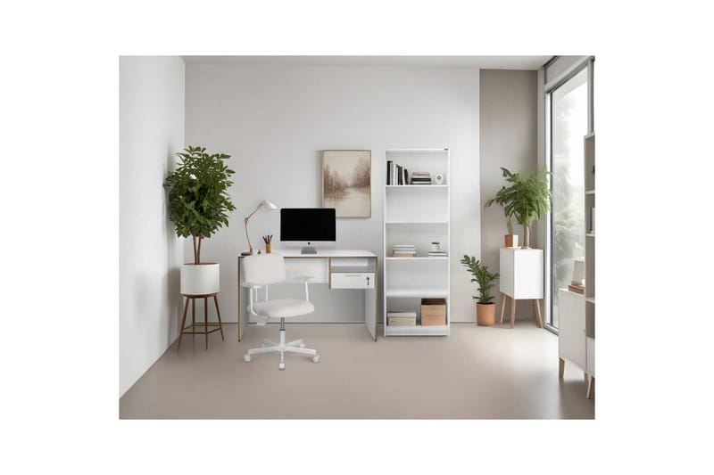 Jenifer Skrivbord 60x120 cm - Mediumfärgat trä/Vit - Möbler - Bord & matgrupper - Kontorsbord - Skrivbord