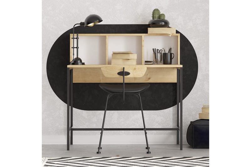 Jovra Skrivbord 60x100 cm - Ek/Svart - Möbler - Bord & matgrupper - Kontorsbord - Skrivbord
