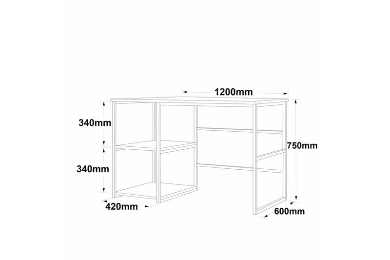 Juna Skrivbord 120x60 cm Vit/Guld - Hanah Home - Möbler - Bord & matgrupper - Kontorsbord - Skrivbord