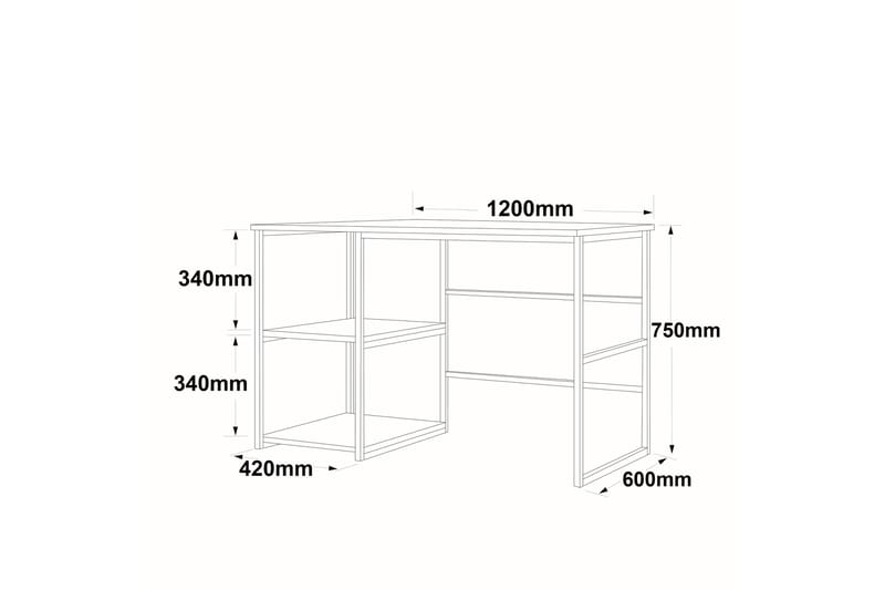 Juna Skrivbord 120x60 cm Vit/Guld - Hanah Home - Skrivbord