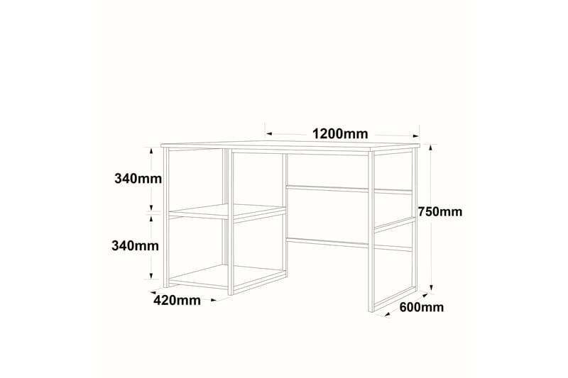 Juna Skrivbord 120x60 cm Vit/Guld - Hanah Home - Möbler - Bord & matgrupper - Kontorsbord - Skrivbord