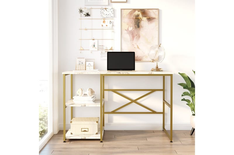 Juna Skrivbord 120x60 cm Vit/Guld - Hanah Home - Möbler - Bord & matgrupper - Kontorsbord - Skrivbord