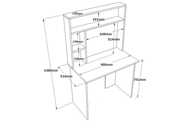 Kaiji Skrivbord 90x51,6 cm Mörkblå/Vit - Hanah Home - Skrivbord