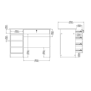 Klintberg Skrivbord 109 cm med Lådor i Trä - Vit - Möbler - Bord & matgrupper - Kontorsbord - Skrivbord