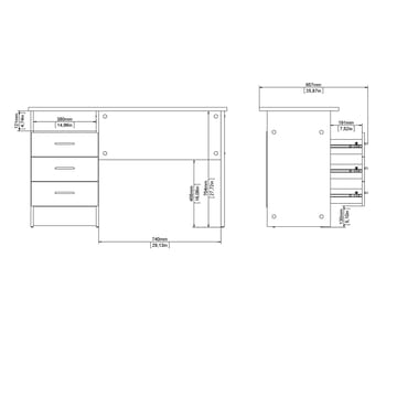 Klintberg Skrivbord med 3 lådor 120x48x73 cm - Möbler - Bord & matgrupper - Kontorsbord - Skrivbord