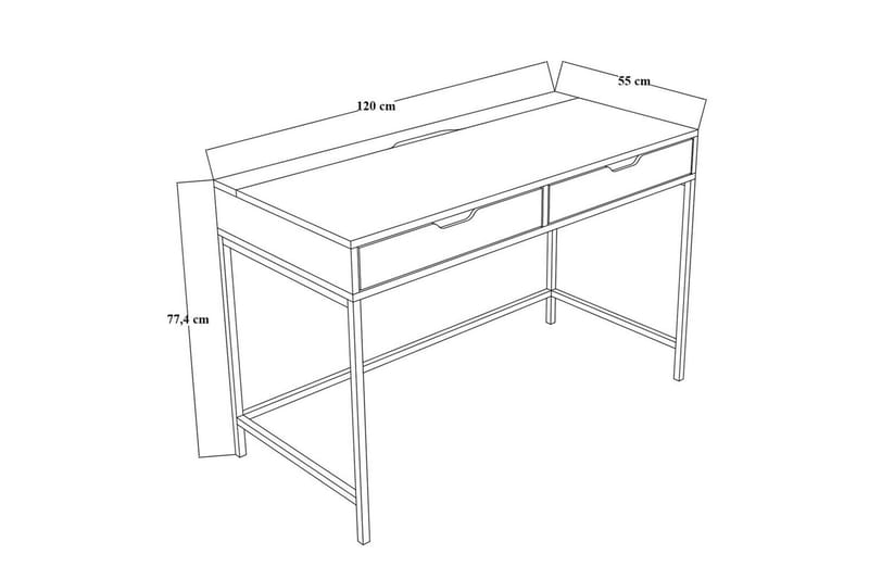 Loryn Skrivbord 120 cm med Förvaring och Lådor i Målat Trä - Grön - Möbler - Bord & matgrupper - Kontorsbord - Skrivbord