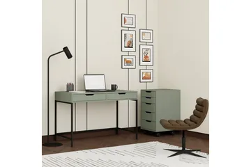 Loryn Skrivbord 120 cm med Lådor och Hjul i Målat Trä - Grön - Möbler - Bord & matgrupper - Kontorsbord - Skrivbord