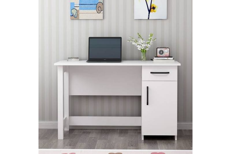Natural Skrivbord 120x60 cm Vit - Hanah Home - Skrivbord