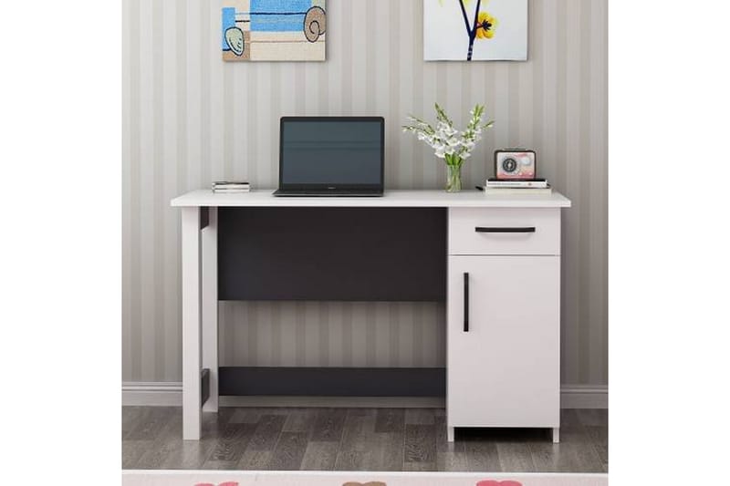 Natural Skrivbord 120x60 cm Vit/Svart - Hanah Home - Skrivbord