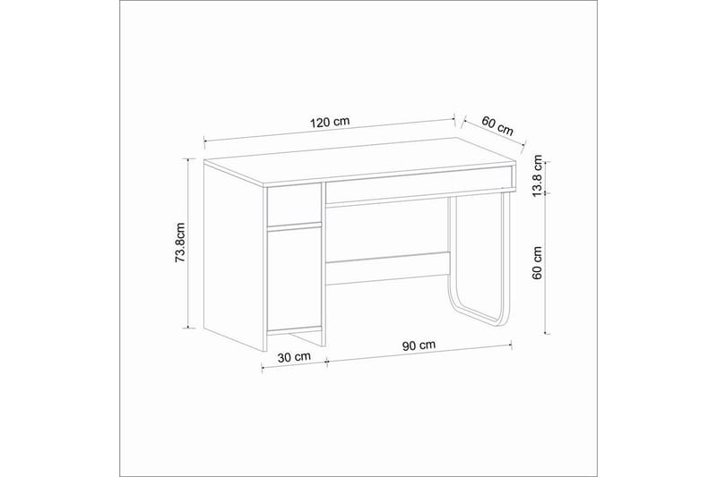 Neric Skrivbord 60x120 cm - Vit - Möbler - Bord & matgrupper - Kontorsbord - Skrivbord