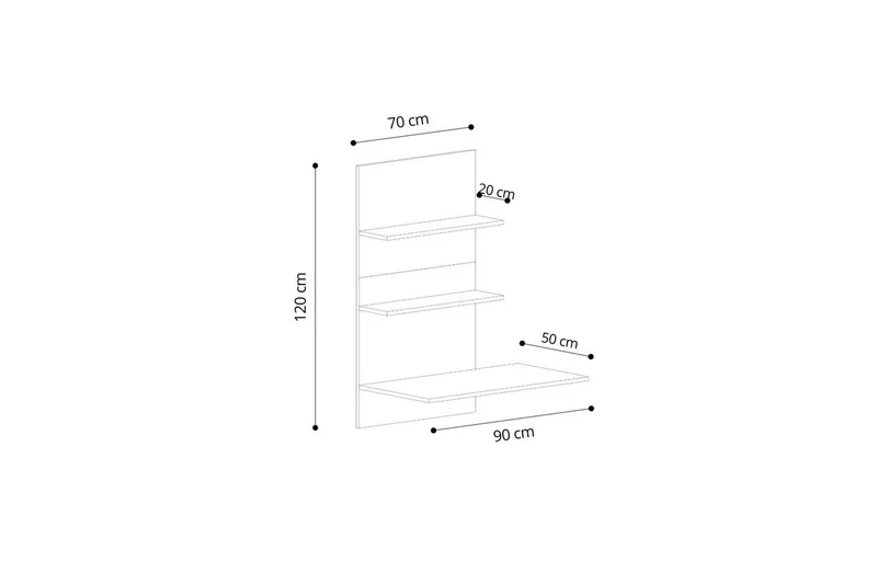 Neyric Skrivbord 50x90 cm - Ek/Svart - Möbler - Bord & matgrupper - Kontorsbord - Skrivbord