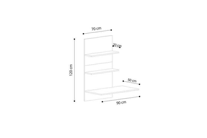 Neyric Skrivbord 50x90 cm - Ek/Svart - Möbler - Bord & matgrupper - Kontorsbord - Skrivbord