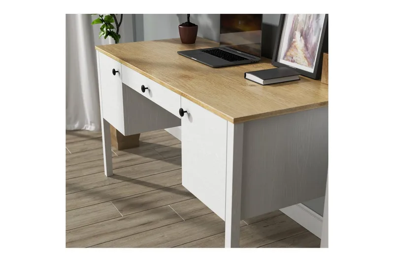 Omryn Skrivbord 60x132 cm - Natur/Vit - Möbler - Bord & matgrupper - Kontorsbord - Skrivbord