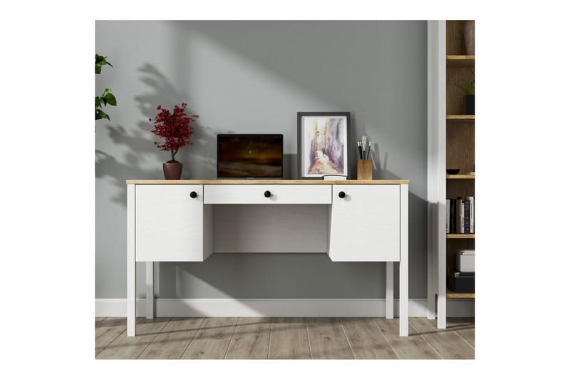 Omryn Skrivbord 60x132 cm - Natur/Vit - Möbler - Bord & matgrupper - Kontorsbord - Skrivbord