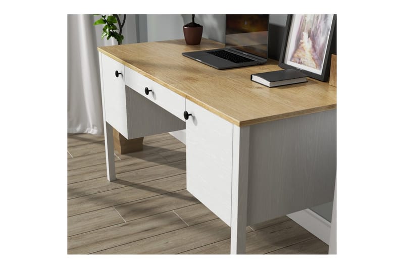 Omryn Skrivbord 60x132 cm - Natur/Vit - Möbler - Bord & matgrupper - Kontorsbord - Skrivbord