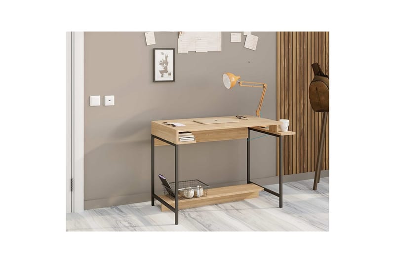 Ovran Skrivbord 57x113 cm - Ek/Svart - Möbler - Bord & matgrupper - Kontorsbord - Skrivbord