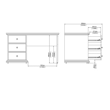 Paris Skrivbord 130x62x74 cm - Möbler - Bord & matgrupper - Kontorsbord - Skrivbord