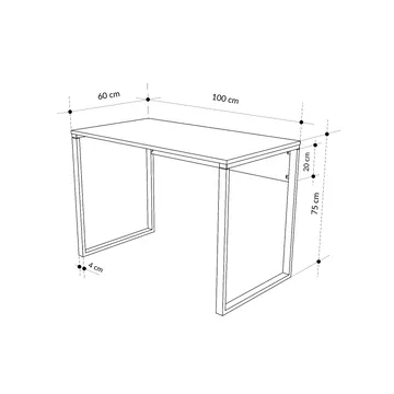 Renora Skrivbord 100 cm - Retrogrå och svart - Möbler - Bord & matgrupper - Kontorsbord - Skrivbord