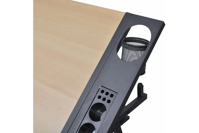 Vinklingsbart ritbord med 2 lådor och 1 pall - Brun - Möbler - Bord & matgrupper - Kontorsbord - Ritbord