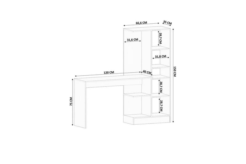 Salor Skrivbord 40x120 cm - Vit - Möbler - Bord & matgrupper - Kontorsbord - Skrivbord