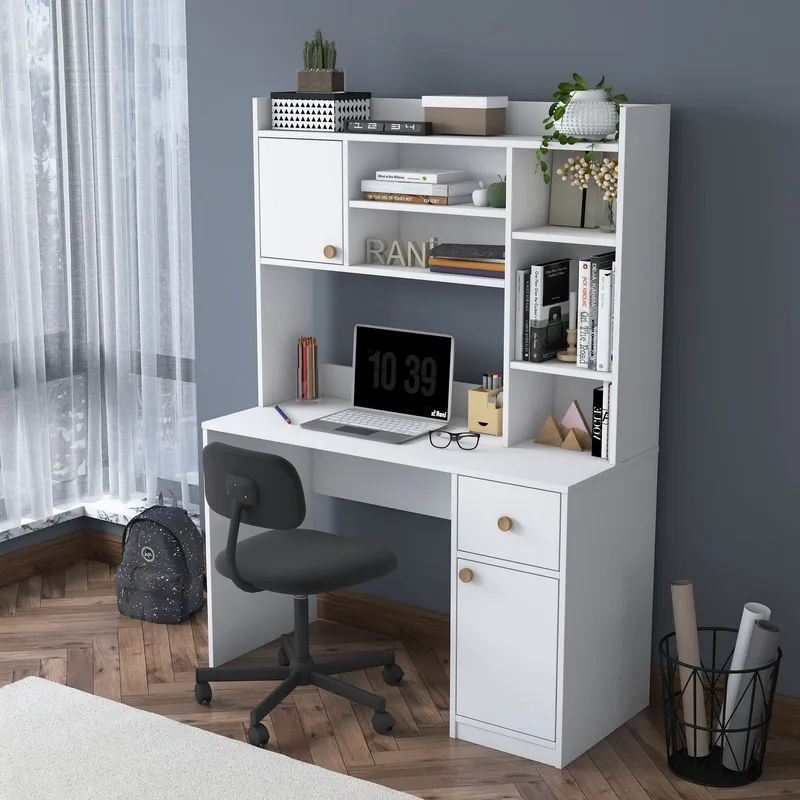 Sarnor Skrivbord 120x166x50 cm - Vit - Möbler - Bord & matgrupper - Kontorsbord - Skrivbord