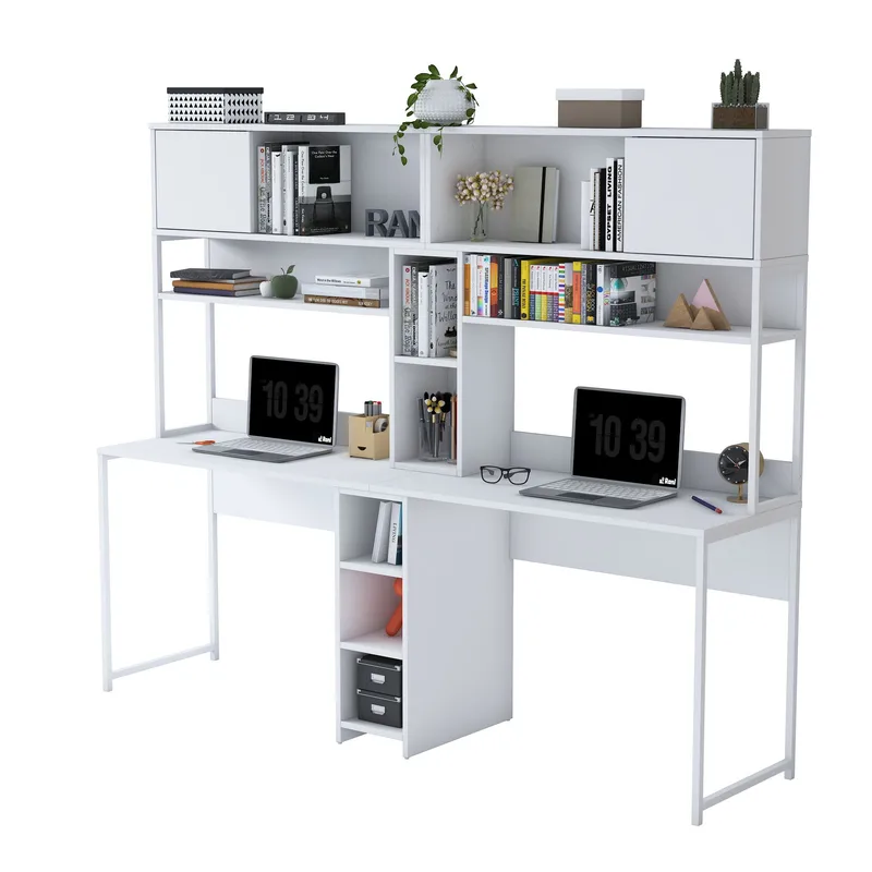 Sarnor Skrivbord 210x170,5x50 cm, Vit