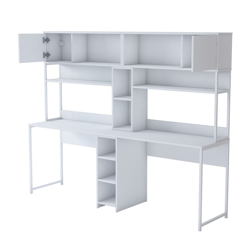 Sarnor Skrivbord 210x170,5x50 cm - Vit - Möbler - Bord & matgrupper - Kontorsbord - Skrivbord