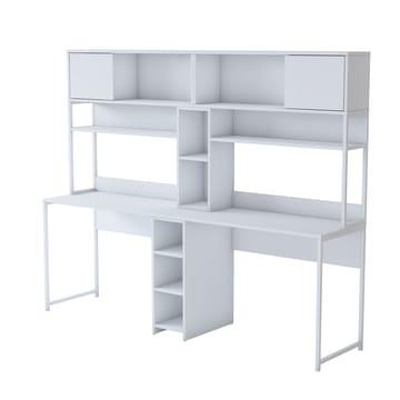 Sarnor Skrivbord 210x170,5x50 cm - Vit - Möbler - Bord & matgrupper - Kontorsbord - Skrivbord