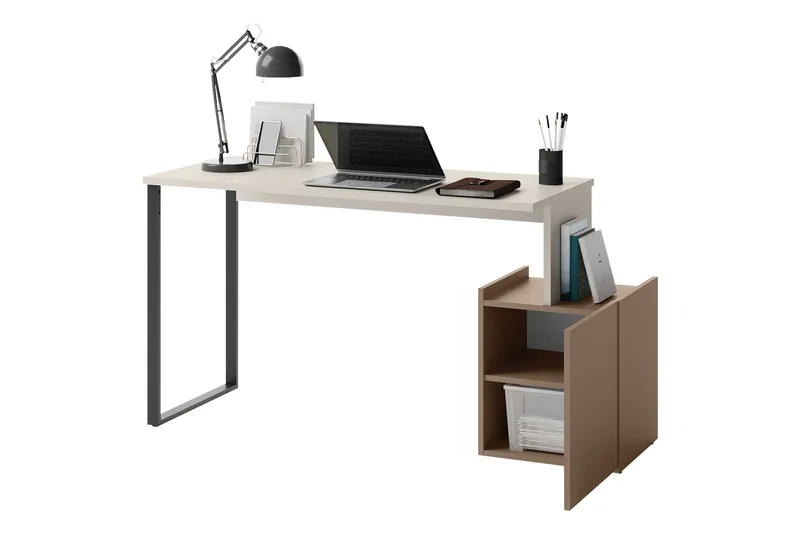 Sigmana Skrivbord 125x55 cm - Ljusgrå/Brun - Möbler - Bord & matgrupper - Kontorsbord - Skrivbord