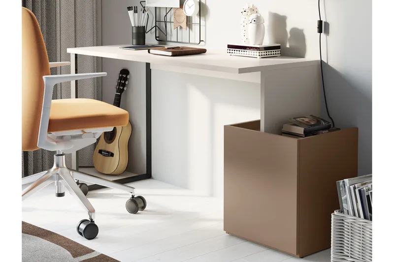 Sigmana Skrivbord 125x55 cm - Ljusgrå/Brun - Möbler - Bord & matgrupper - Kontorsbord - Skrivbord