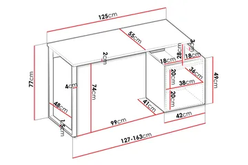 Sigmana Skrivbord 125x55 cm - Ljusgrå/Brun - Möbler - Bord & matgrupper - Kontorsbord - Skrivbord