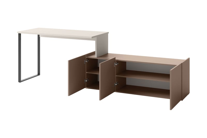 Sigmana Skrivbord 260x55 cm - Ljusgrå/Brun - Möbler - Bord & matgrupper - Kontorsbord - Skrivbord